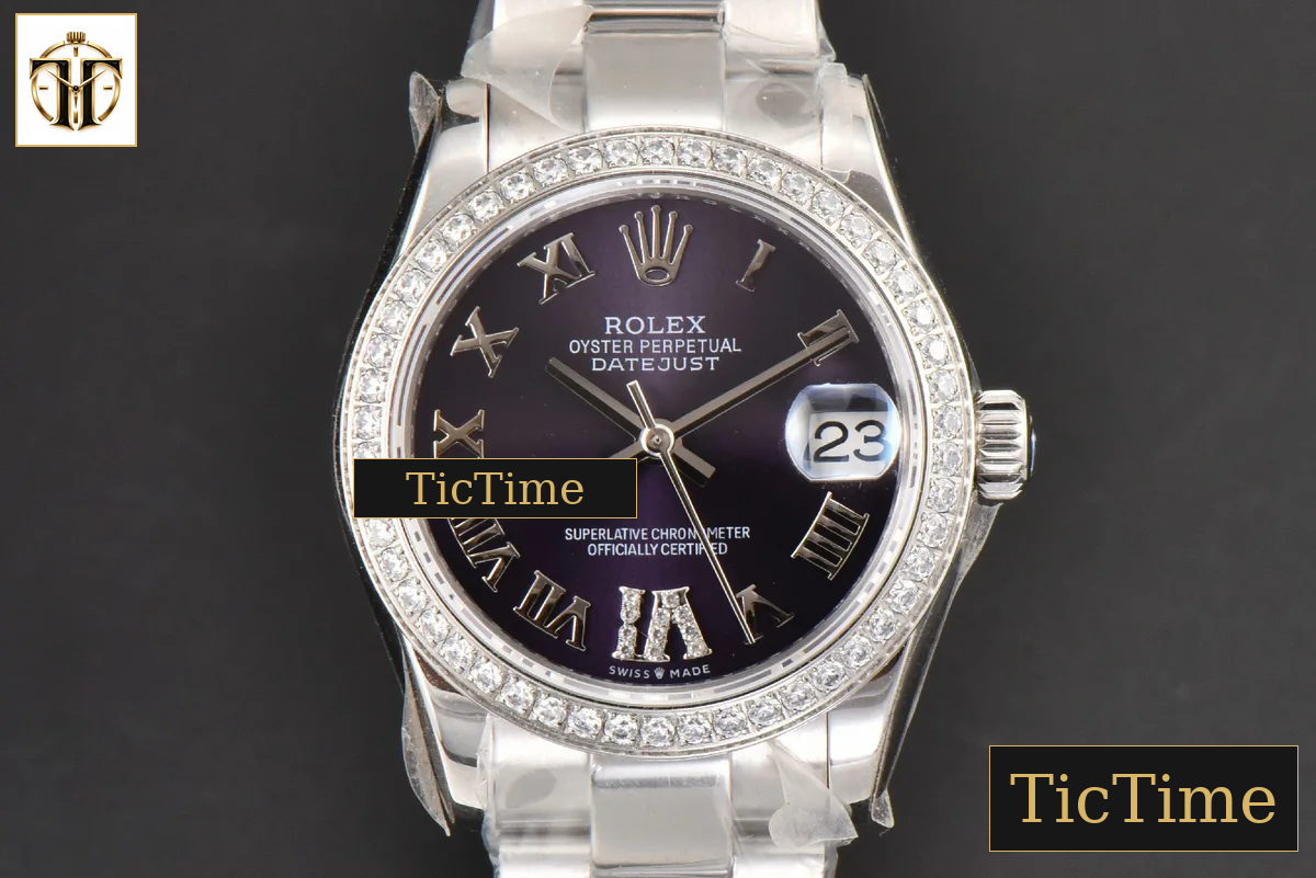 DateJust Ladies 904L 31mm WF Diamond Purple Dial Diamond Roma Marker Oyster Bracelet A2671 — foto 2