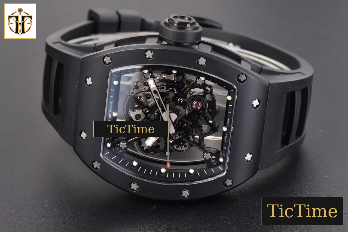 RM055 47.5mm BBRF Ceramic BBR Skeleton Dial Silver Hands Black Rubber Strap RMUL2 — foto 15
