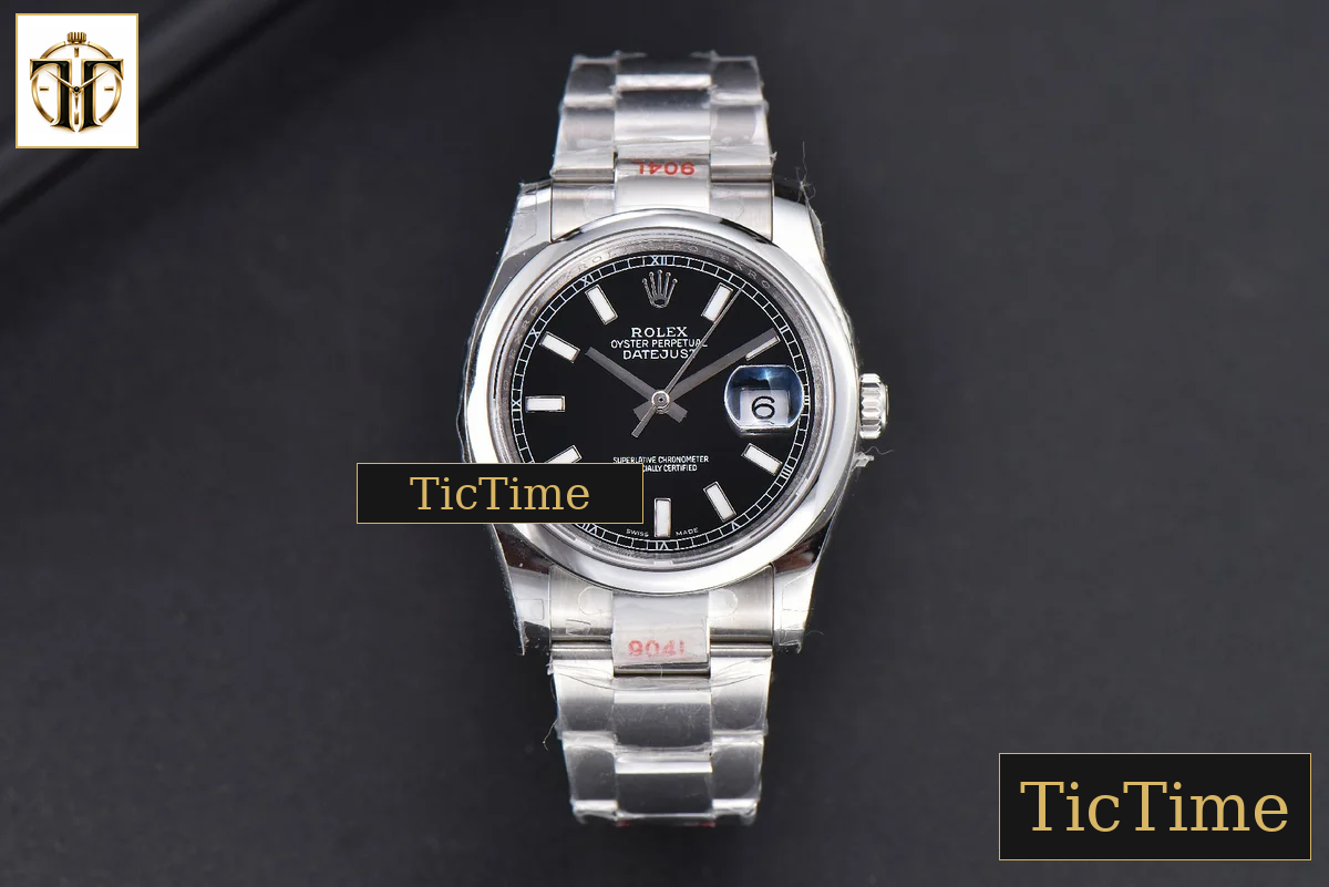 DateJust 36mm GMF SS Smooth Bezel Black Dial Lume Marker Oyster Bracelet VR3235 — foto 2