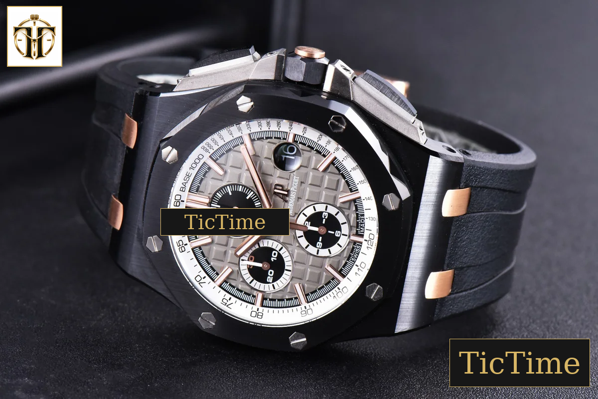 Royal Oak Offshore 44mm JF Black Ceramic Germany Edition Gray Dial Rubber Strap A3126 — foto 14