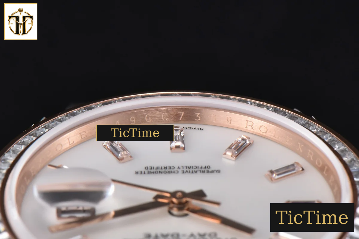 DayDate 36mm GMF RG Diamond Bezel White Dial Roman Marker President Bracelet (Tungsten) A2836 — foto 15