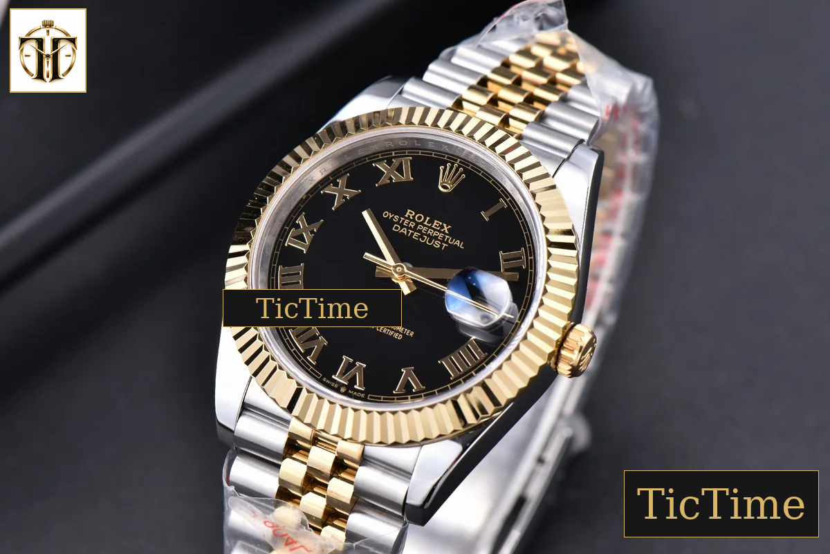 Datejust 41mm GMF YG/SS Black Dial Roma Marker Fluted Bezel Jubille Bracelet VR3235 — foto 5
