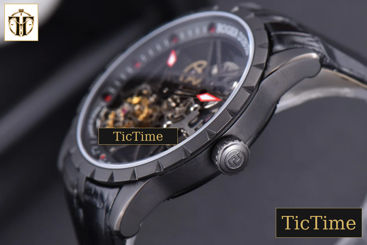 Excalibur Spider 47mm BBRF Skeleton Dial Black Leather Strap Flying Tourbillon Manual Wind — foto 10
