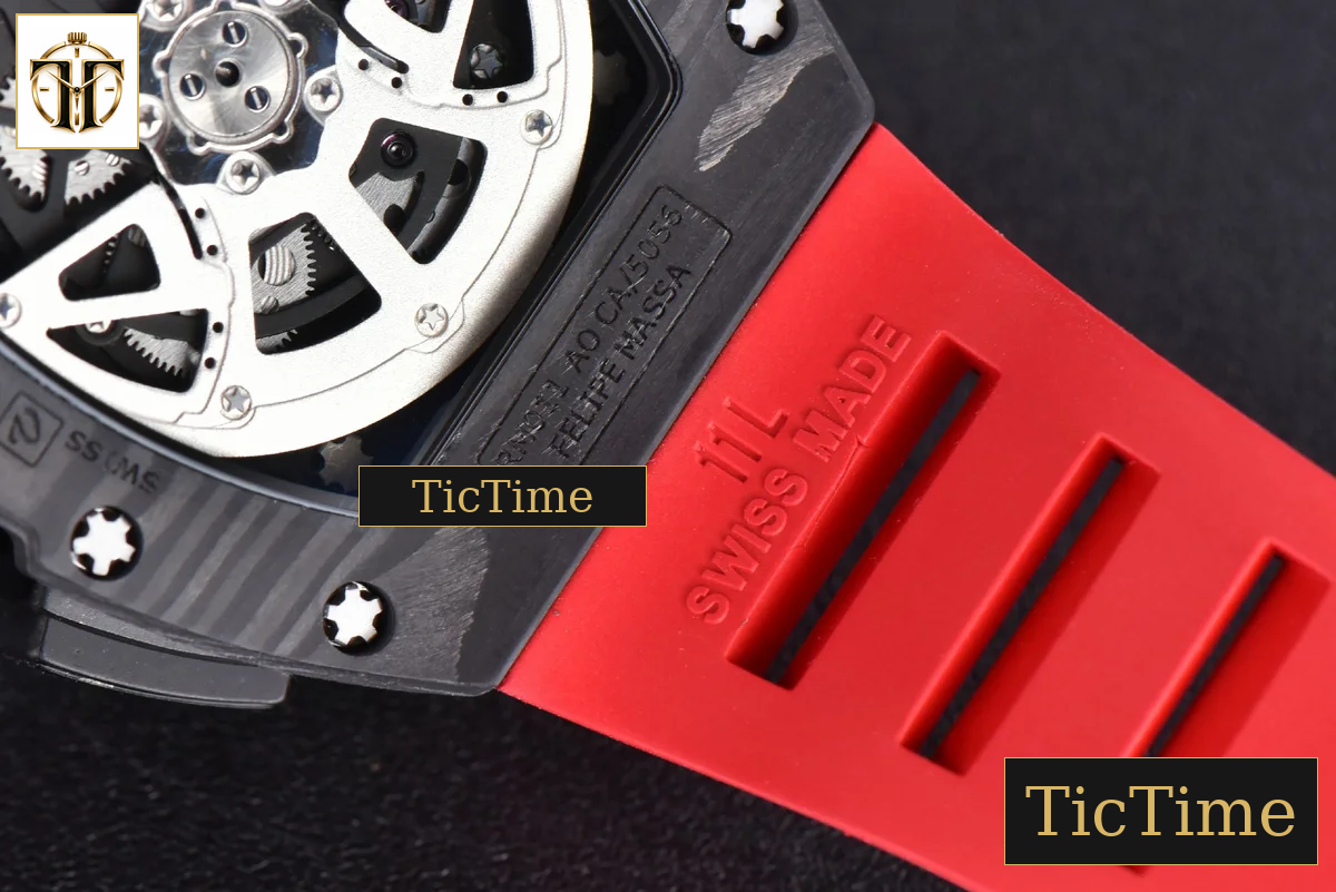 NTPT Chrono RM011 KVF Skeleton Dial Red Rubber Strap V2 A7750 — foto 17