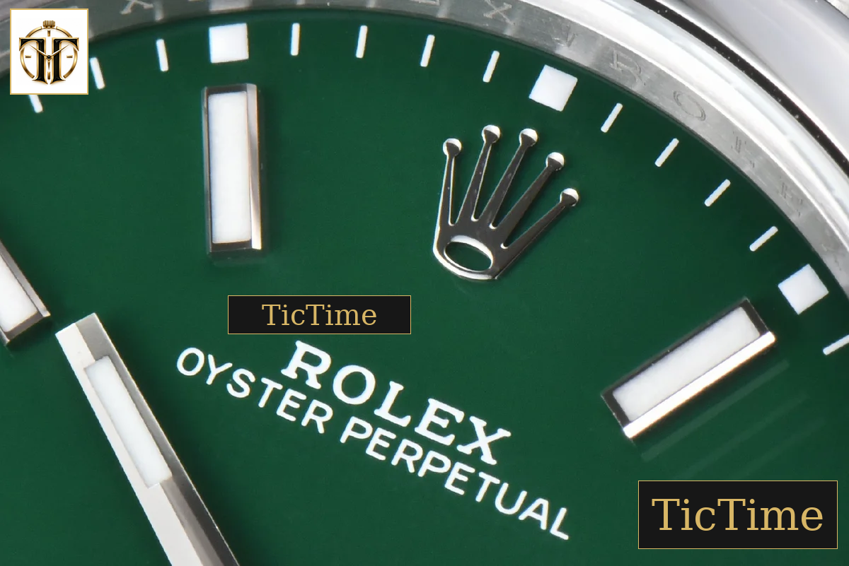 Oyster Perpetual 904L 124300 41mm Clean Factory Green Dial SS Bracelet VR3230 — foto 6