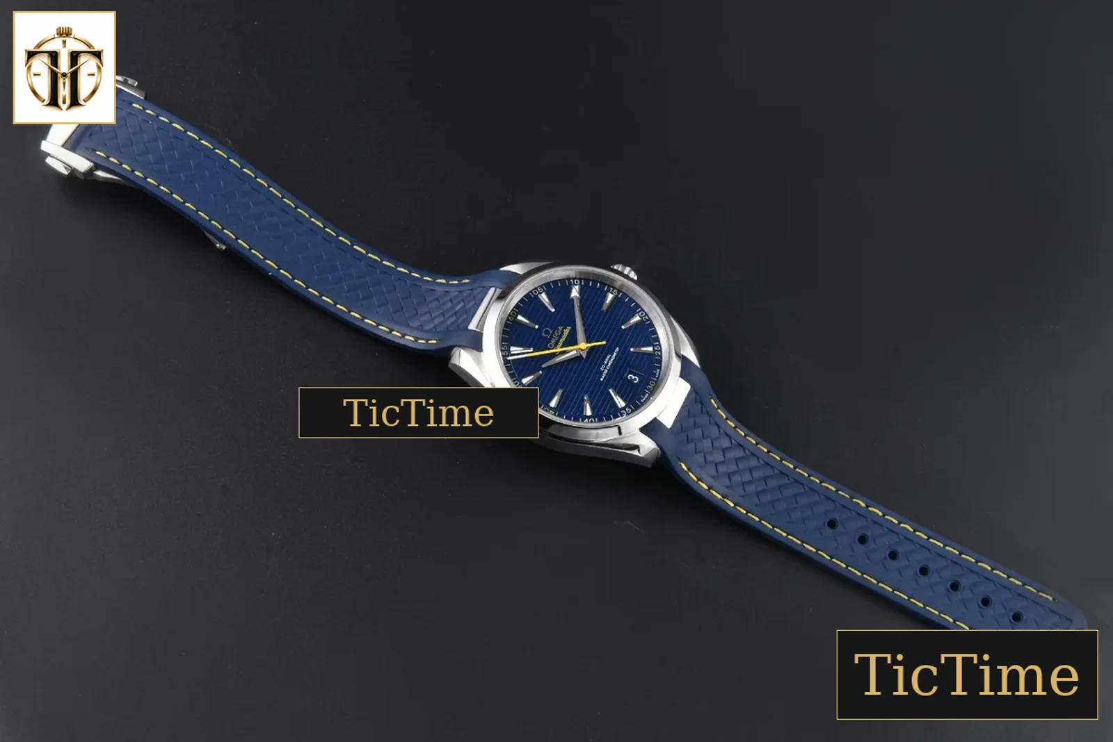 Aqua Terra 150M 41mm VSF SS Dark Blue Dial Yellow Hand Dark Blue Rubber Strap A8900 — foto 37