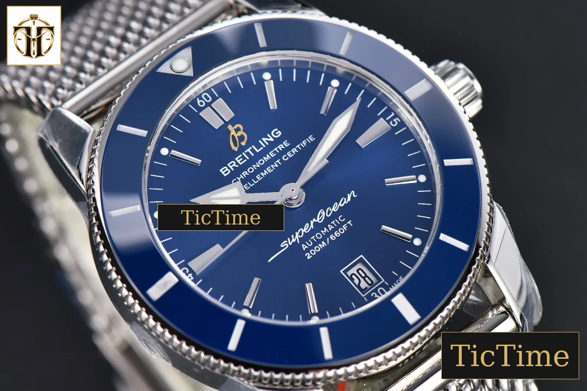 SuperOcean Heritage II 42mm GF Blue Dial Blue Bezel SS bracelet A2824 — foto 10