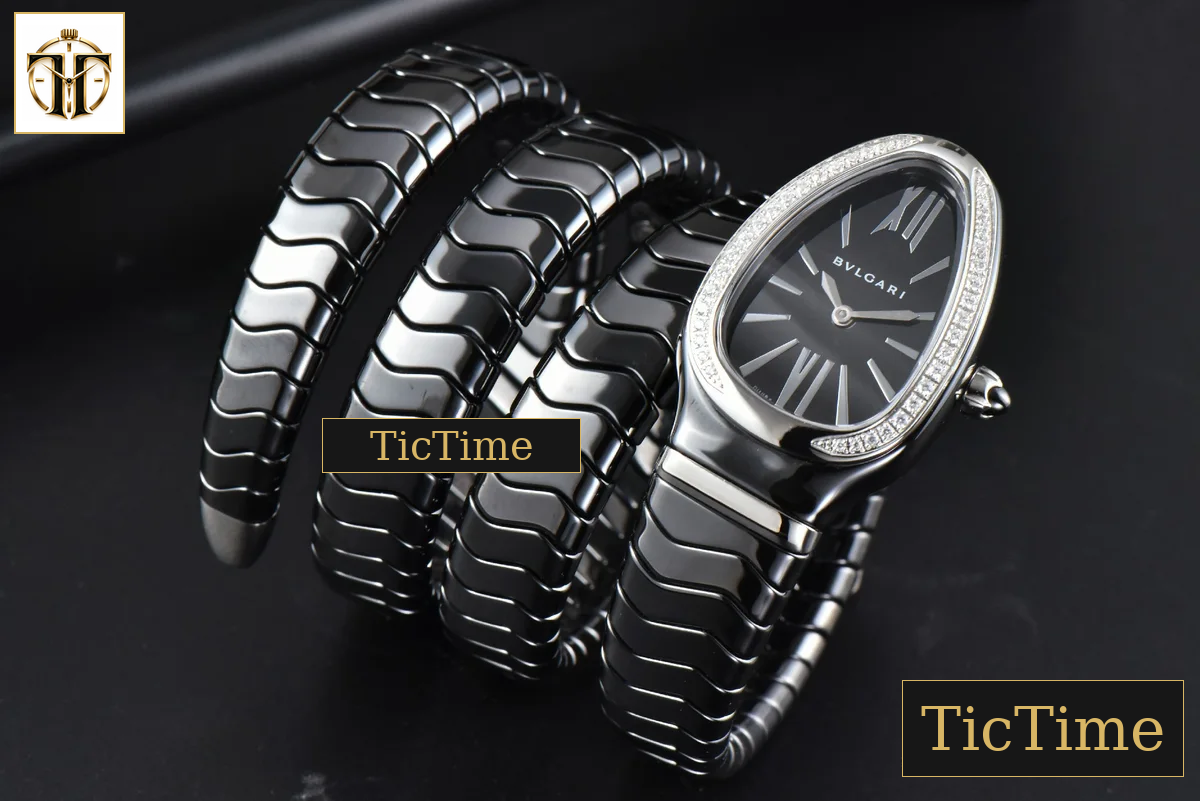Serpenti Spiga 35mm BVF SS Polycyclic Black Ceramic Black Dial Diamond Bezel Quartz — foto 3