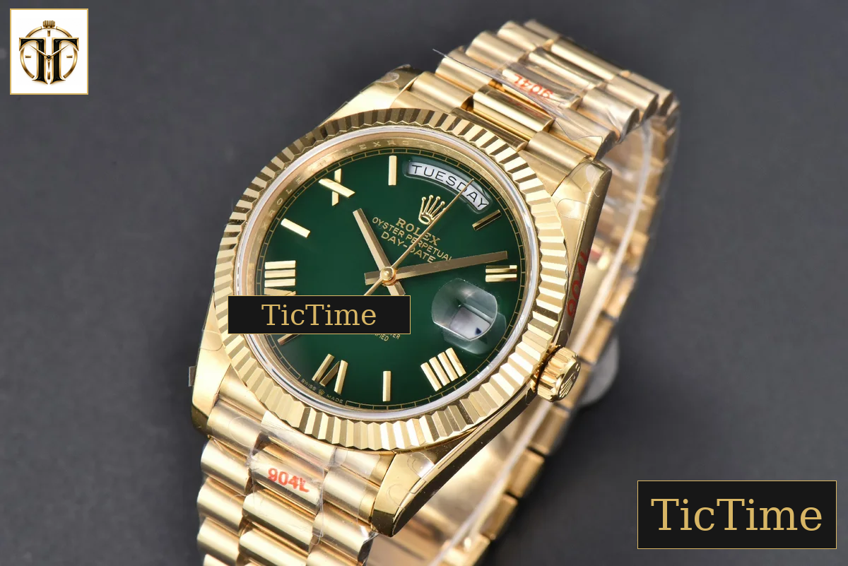 DayDate 40mm GMF YG Green Dial Roma Marker President Bracelet A2836 — foto 5