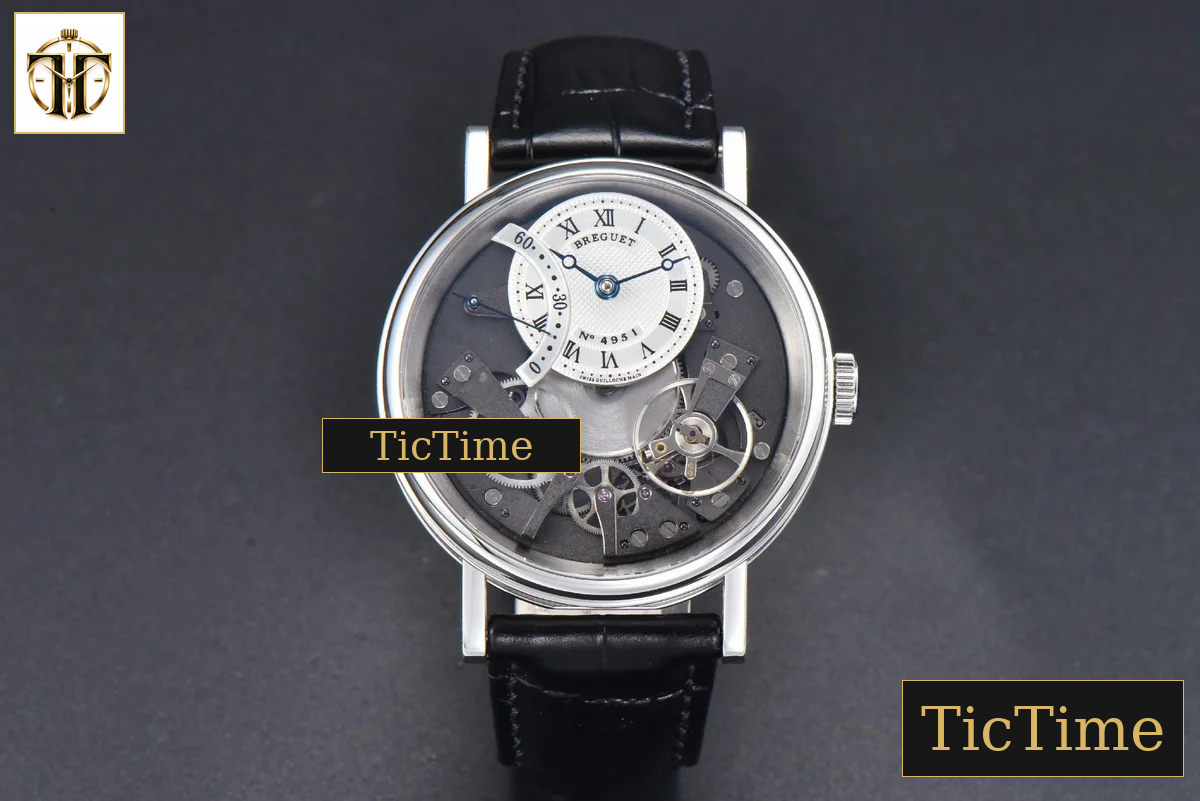 Tradition 7057BB 40mm ZF Gray Dial White Subdial Black Leather Strap A505 — foto 2