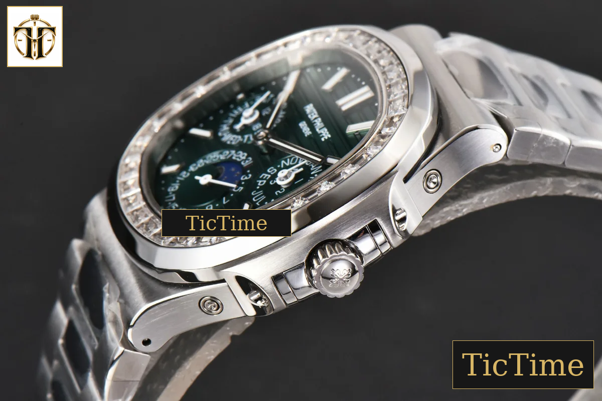Nautilus 5740 40mm TWF Diamond Green Dial SS Bracelet A240 — foto 12