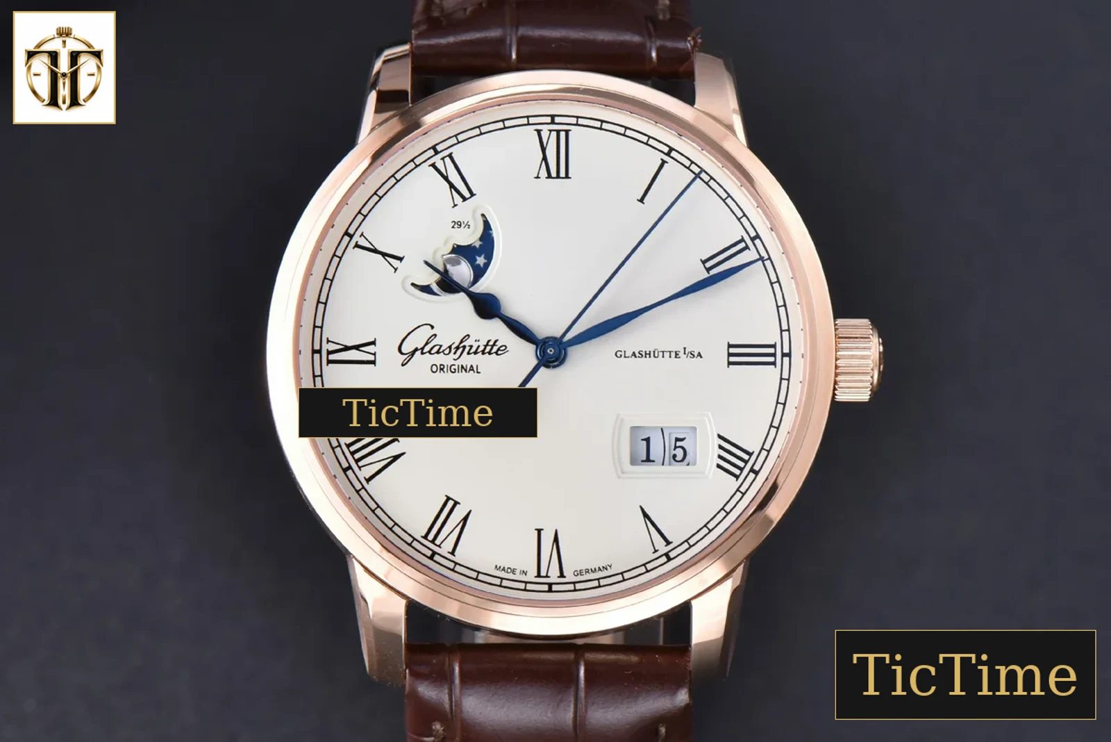 Excellence Panorama Date Moonphase 40mm V9F RG White Dial Brown Leather Strap A100 — foto 2