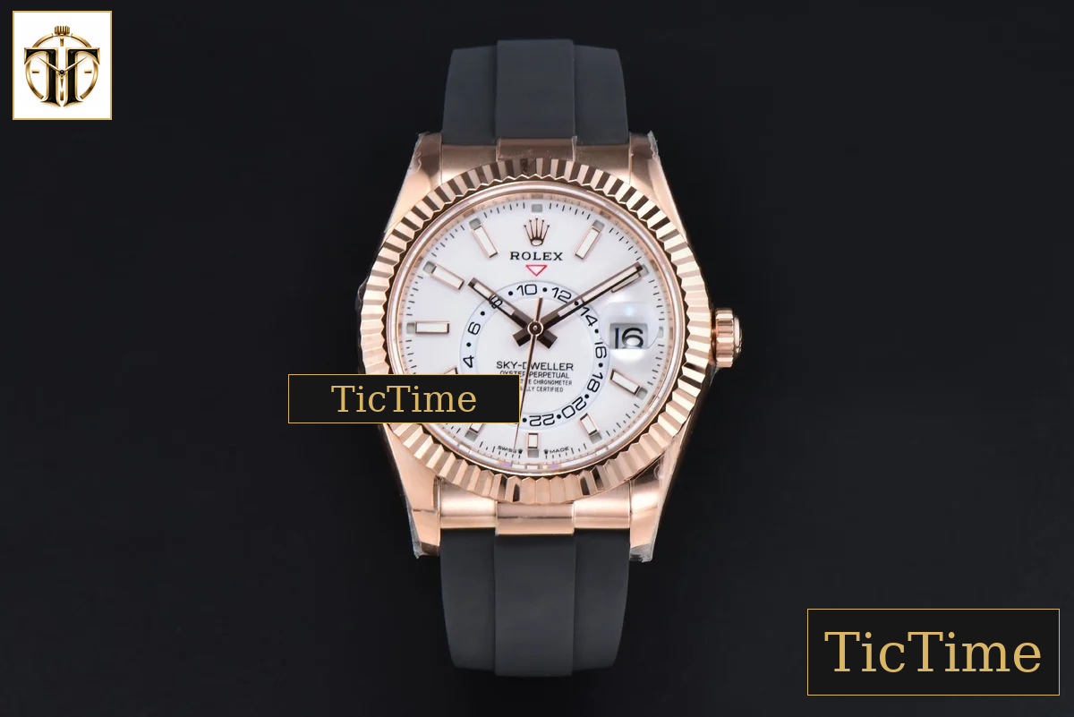 Sky-Dweller 336935 42mm ZF RG Case White Dial Rubber Oysterflex Strap (Tungsten) — foto 2