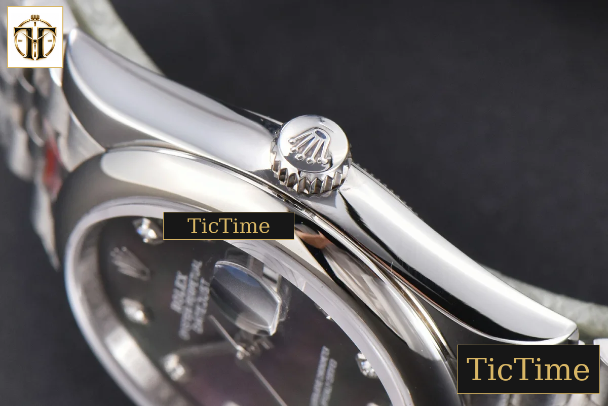 DateJust 36mm GMF SS Smooth Bezel Gray MOP Dial Diamond Marker Jubilee Bracelet VR3235 — foto 14