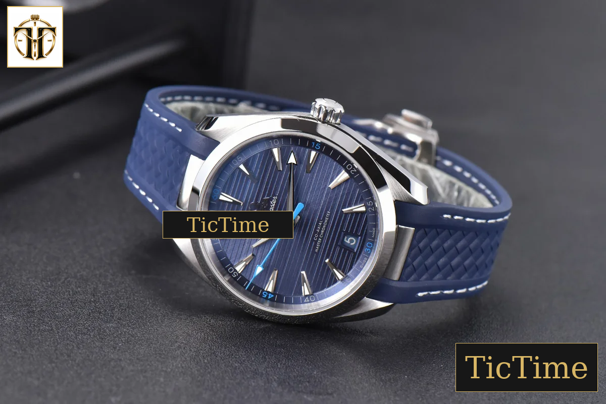 Aqua Terra 150M Master Chronometers Dark 41mm VSF Blue Dial Blue Hand Rubber Strap A8900 — foto 13