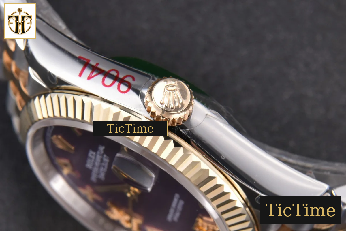 DateJust 904L 36mm GMF YG/SS Fluted Bezel Purple Dial Roma Marker Jubilee Bracelet VR3285 — foto 15