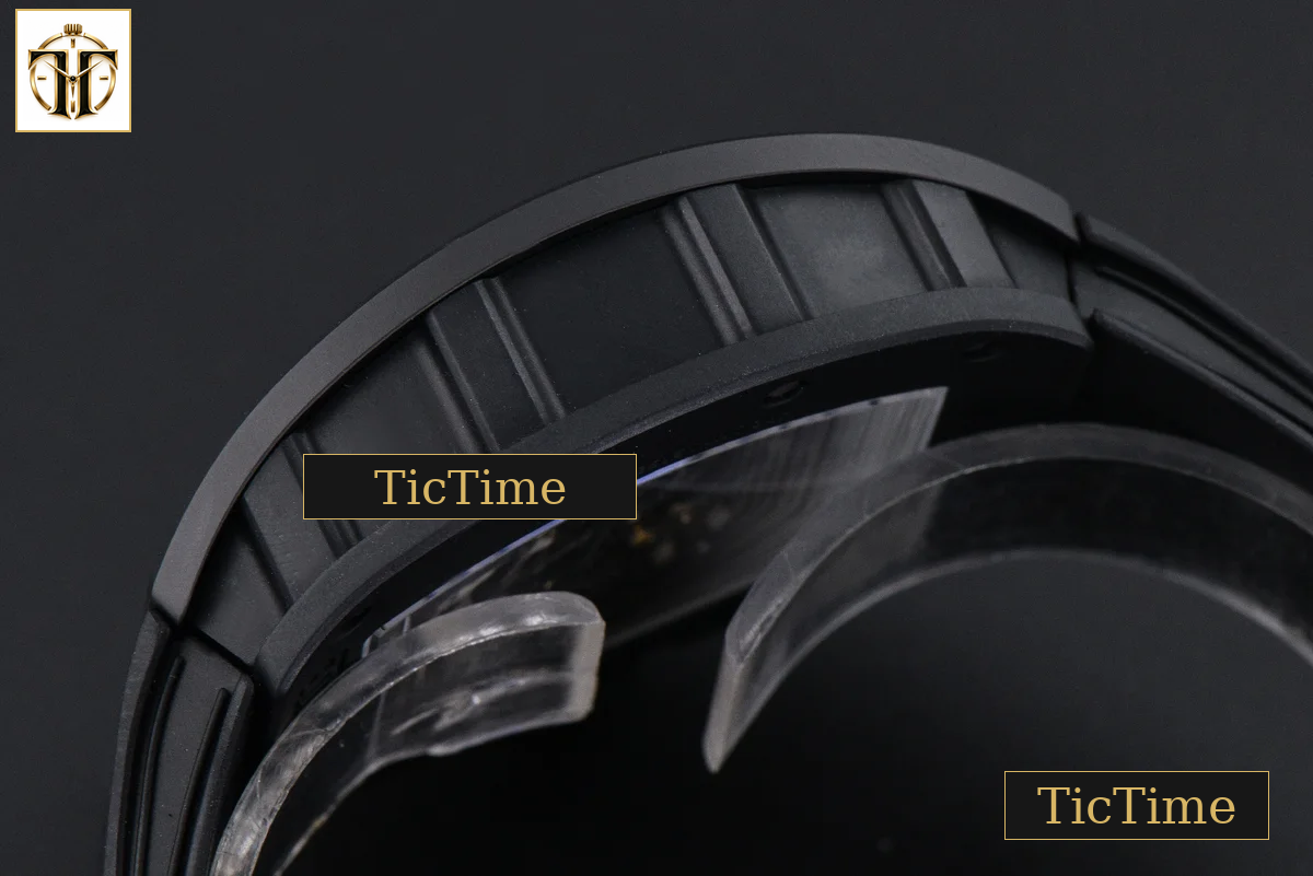 RM055 42.7mm ZF Ceramic Black Bezel Gold Skeleton Dial Black Crown Black Rubber Strap RMUL2 — foto 17