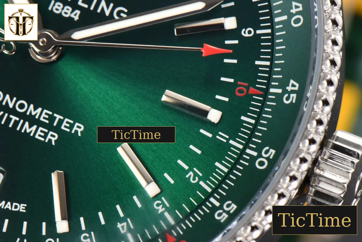 Navitimer 41mm TF Green Dial Green Leather Strap 2824 — foto 9