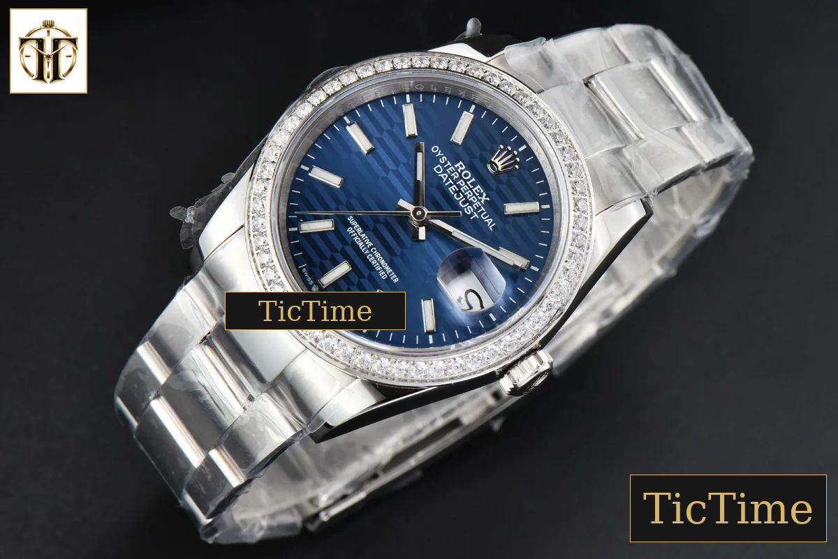 DateJust 36mm BPF Diamond Blue Motif Dial Oyster Bracelet A2824 — foto 15