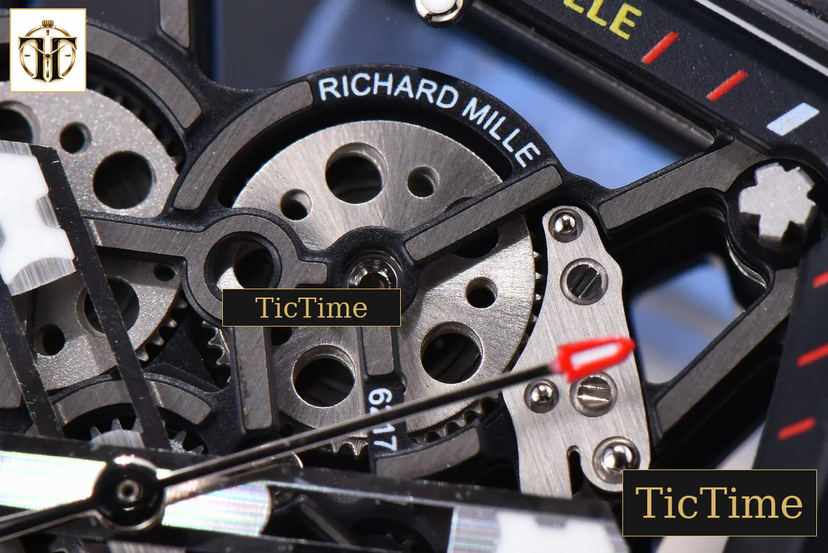 RM035-02 KVF Skeleton Dial Red Blue Rubber Strap V3 Miyota8215 — foto 6