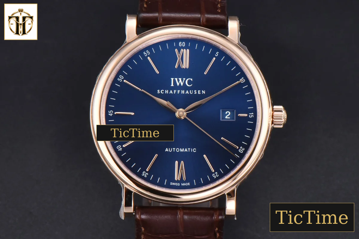 Portofino 40mm V7F RG Blue Dial RG Marker Brown Leather Strap A2892 — foto 2