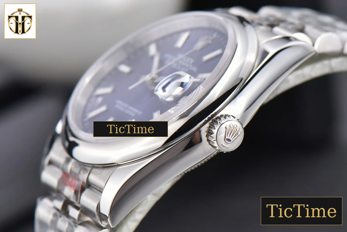 DateJust 36mm GMF SS Smooth Bezel Blue Dial Stick Marker Jubilee Bracelet VR3235 — foto 10