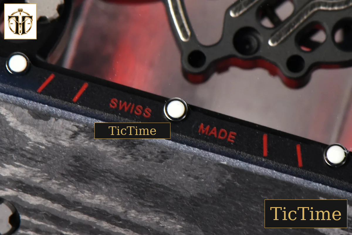 Ti Case RM055 42.7mm APSF Black Skeleton Dial Black Bezel Red Crown Red Rubber Strap RMUL2 — foto 10