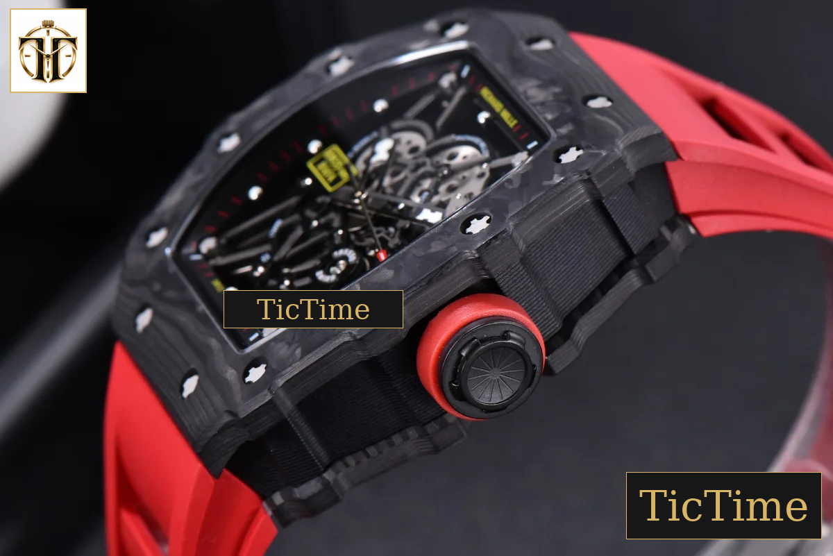 RM035-02 KVF Skeleton Dial Red Red Rubber Strap V3 Miyota8215 — foto 12