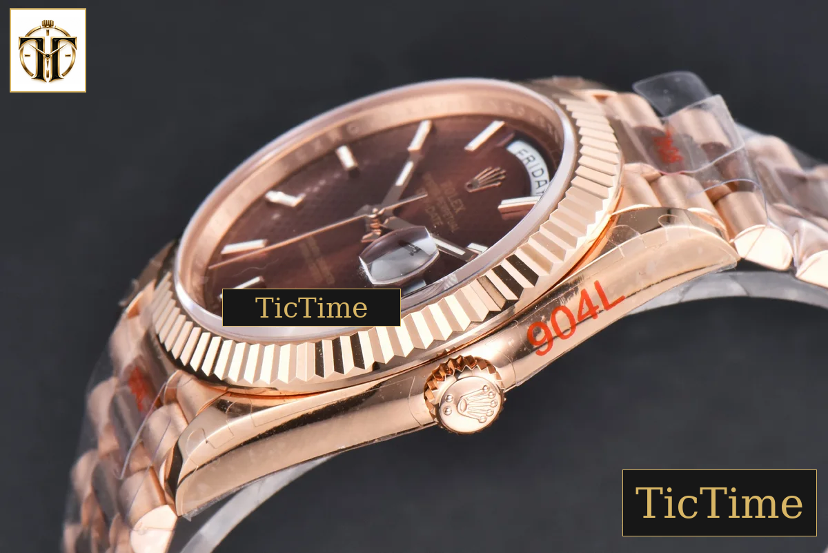 DayDate 40mm GMF RG Brown Dial Lume Marker President Bracelet A3235 — foto 12