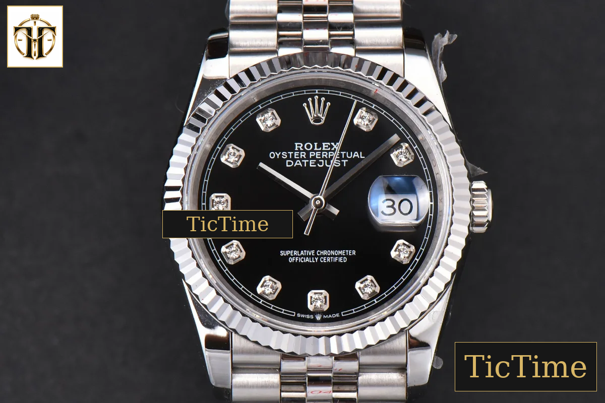 DateJust 36mm GMF SS Black Dial Diamond Marker Jubilee Bracelet VR3235 — foto 2