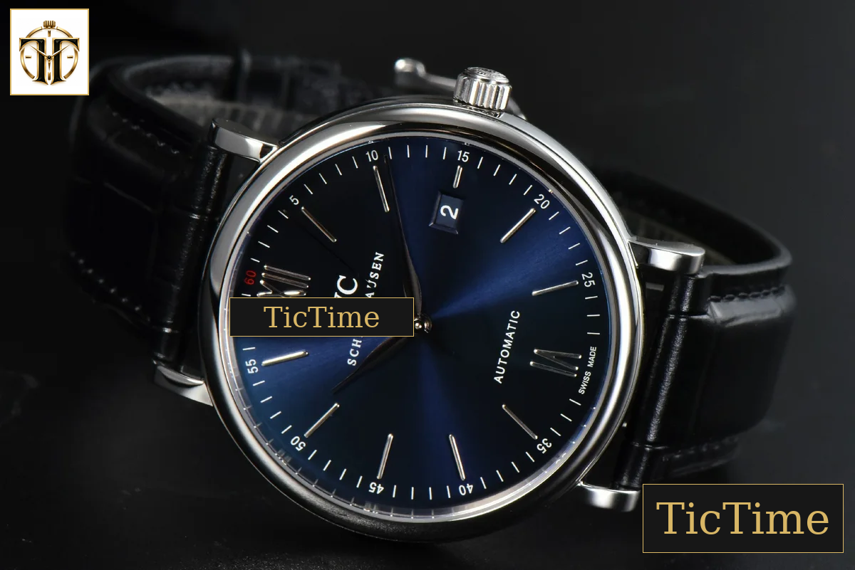 Portofino Automatic 40mm ZF Blue Dial Silver Hands Black Croc Strap A9019 — foto 11