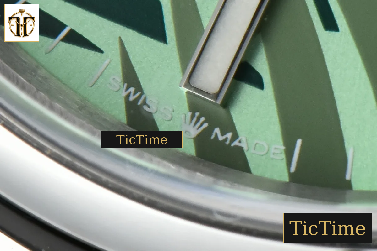 DateJust Smooth Bezel 36mm BPF Green Plam Dial Jubilee Bracelet A2824 — foto 8