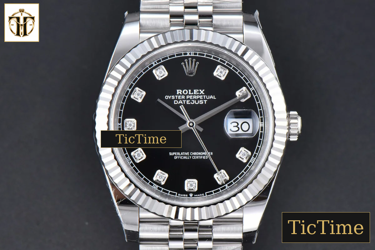 DateJust 904L 126334 41mm CF Black Dial Diamond Marker Jubilee Bracelet VR3235 — foto 2
