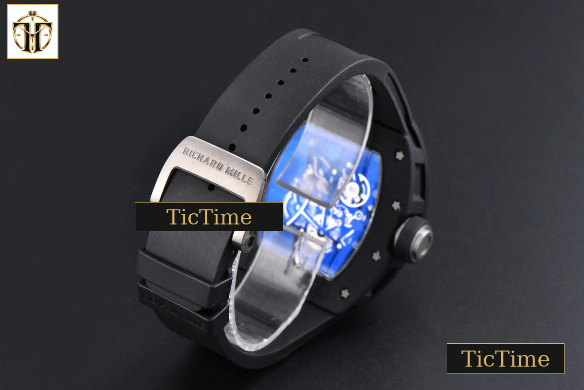 RM055 42.7mm APSF Ceramic Black Bezel Black Skeleton Dial Black Crown Black Rubber Strap RMUL2 — foto 35