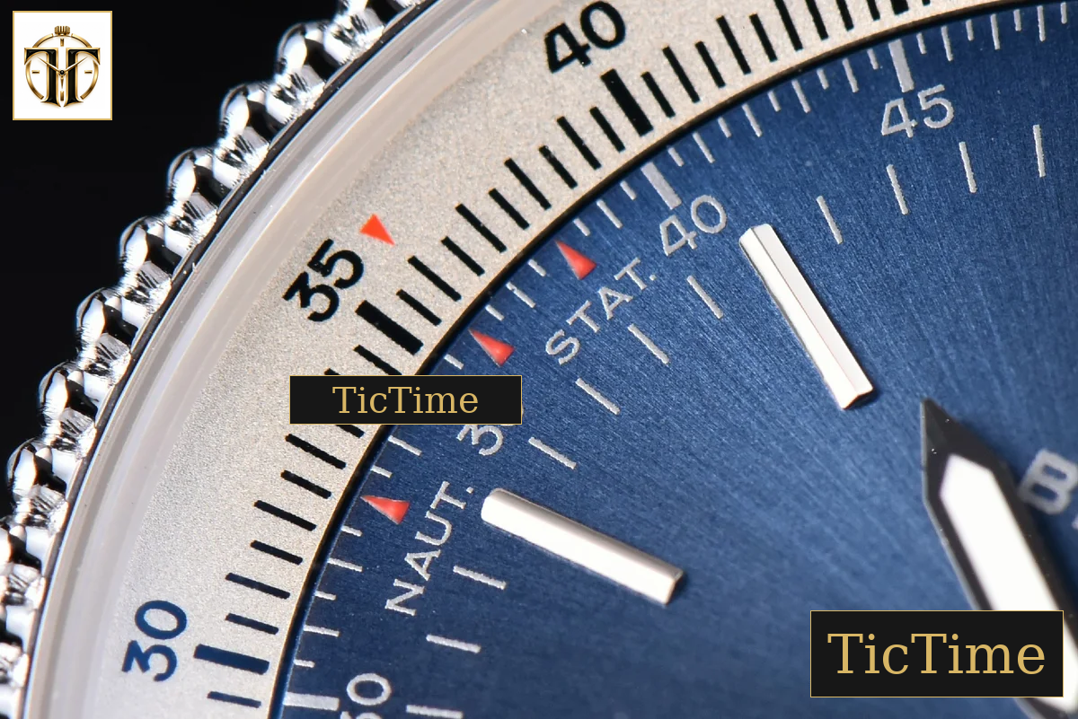 Navitimer 38mm TF SS Blue Dial White Bezel Brown Leather Strap A2824 — foto 6