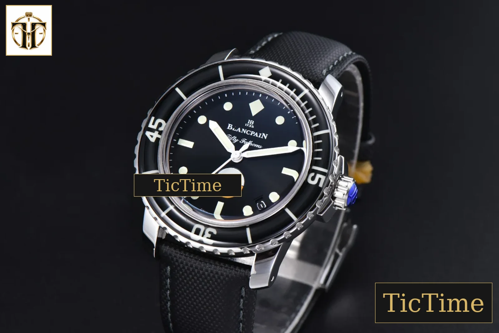 Fifty Fathoms 41mm ZF Black Dial Nylon Strap A23J — foto 3