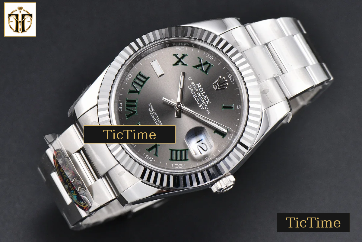 DateJust Wimbledon 126334 41mm VF Gray Dial Green Roma Marker Oyster Bracelet DD3235 — foto 4