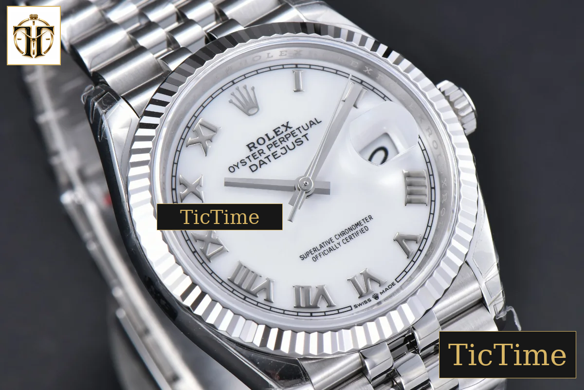 DateJust 904L 126234 36mm VSF White Dial Roma Marker Jubilee Bracelet VS3235 — foto 15