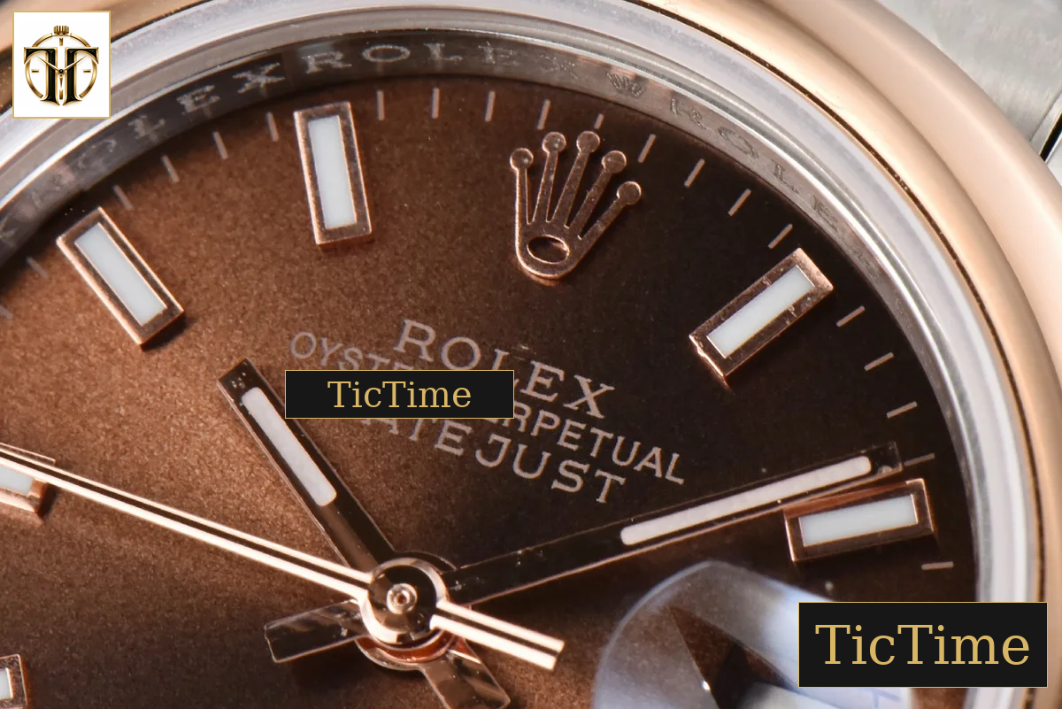 DateJust Ladies 28mm WF RG/SS Smooth Bezel Brown Dial Jubilee Bracelet A2236 — foto 6