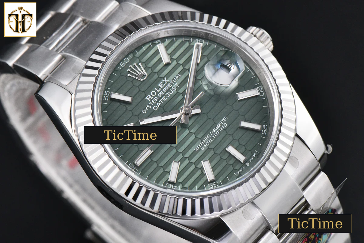 DateJust Mint 126334 41mm VF Green Motif Dial Oyster Bracelet DD3235 — foto 13