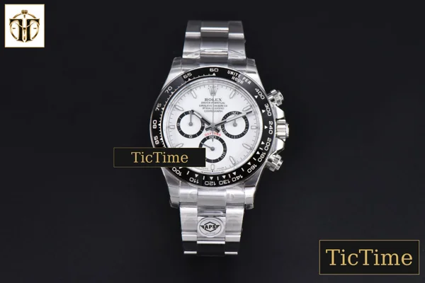 Foto frontal — Daytona 904L Steel 126500 40mm APSF White/Panda Dial SS Braclet SH4131