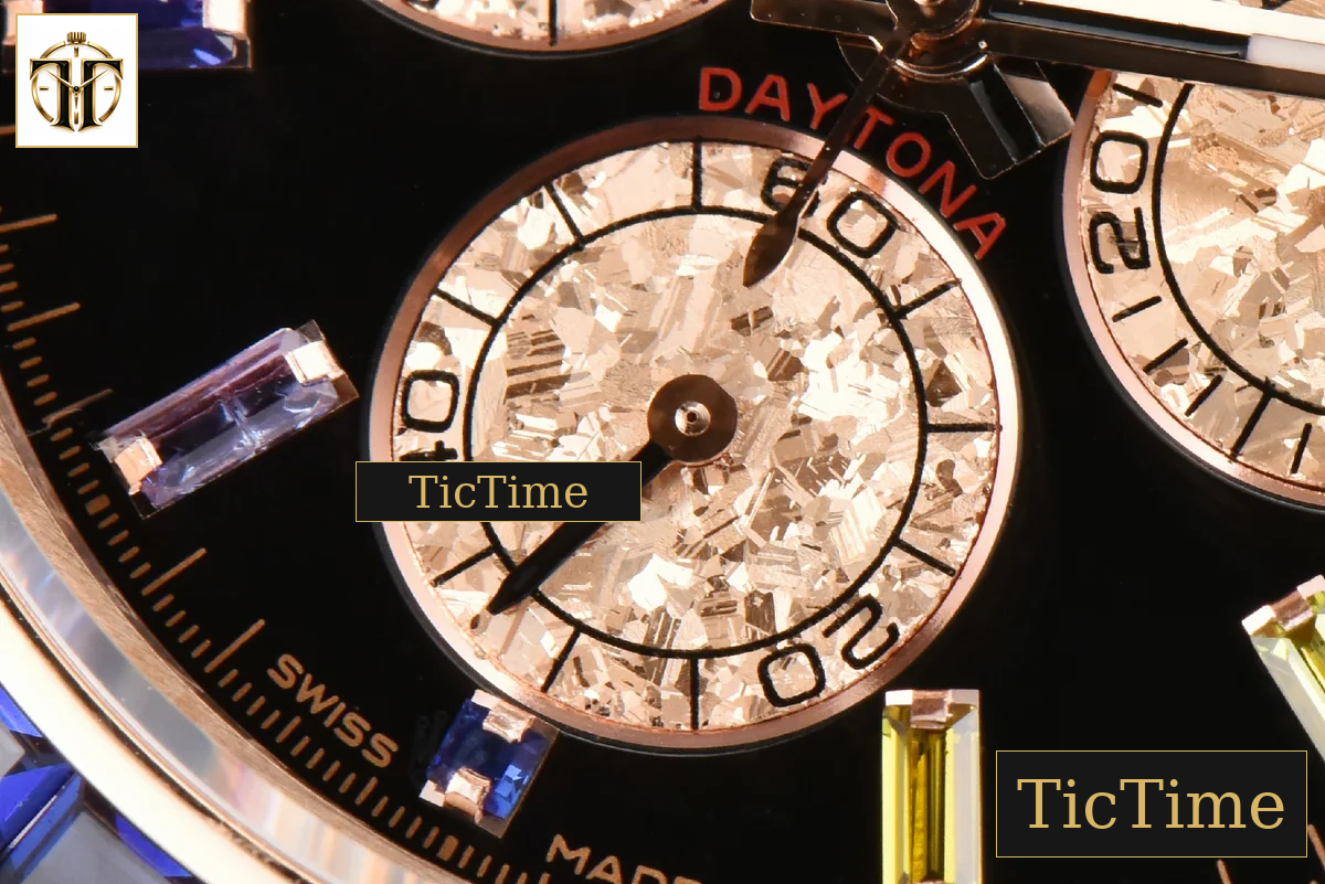 Daytona 116595 King Factory RG Rainbow Diamond Black Dial RG Bracelet A7750 — foto 8