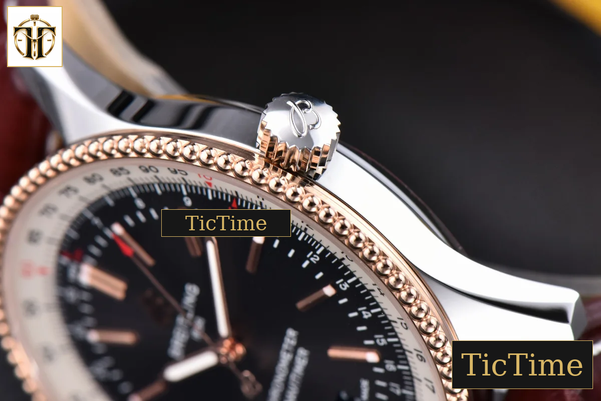Navitimer 41mm TF RG Black Dial White Bezel Brown Leather Strap A2824 — foto 11