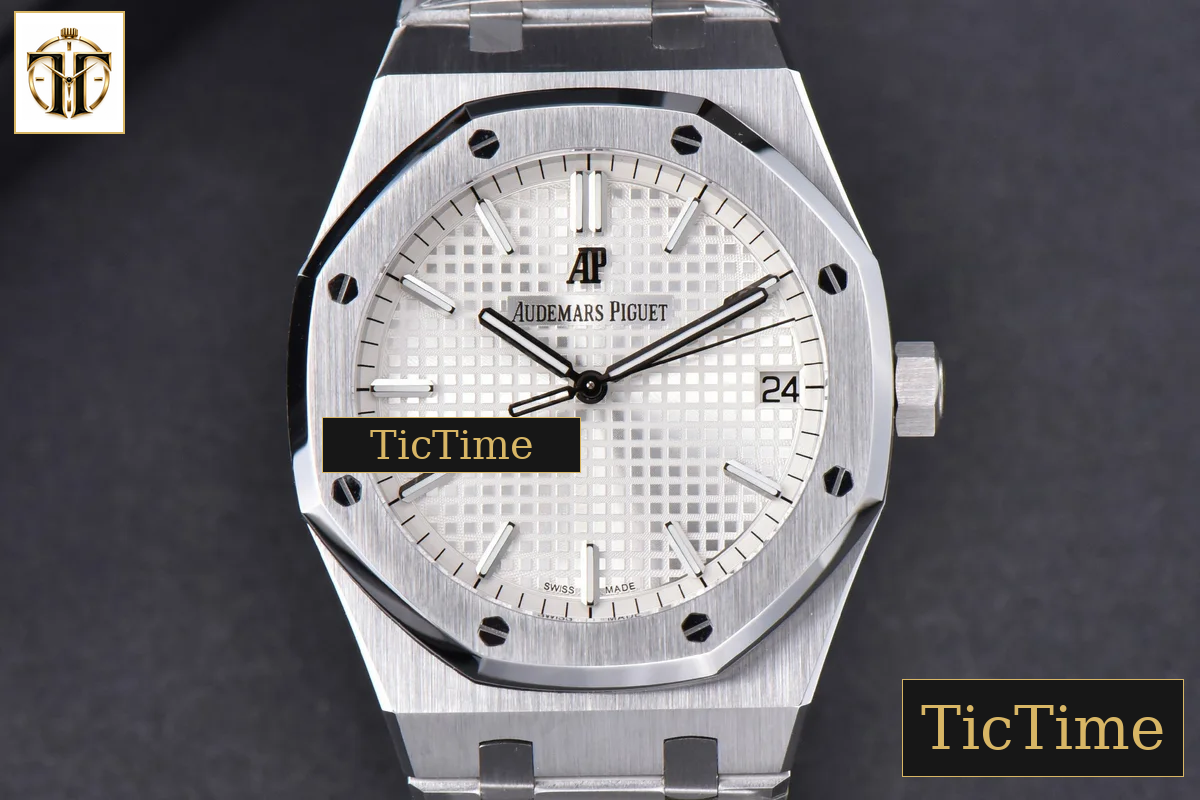 Royal Oak 15500 41mm OMF White Textured Dial SS Bracelet V2 Miyota 9015 — foto 2