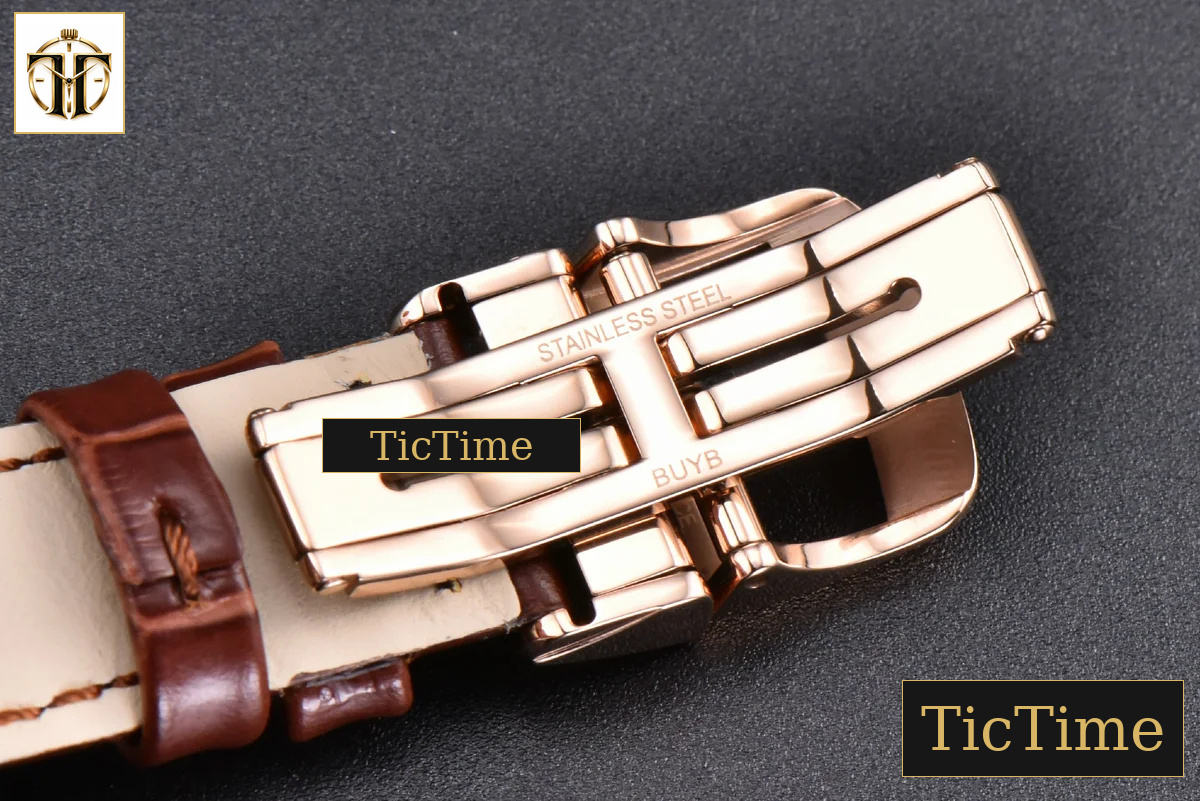 Rendez-Vous Night & Day 34mm APSF RG Diamond White Textured Dial Brown Leather Strap A898 — foto 17