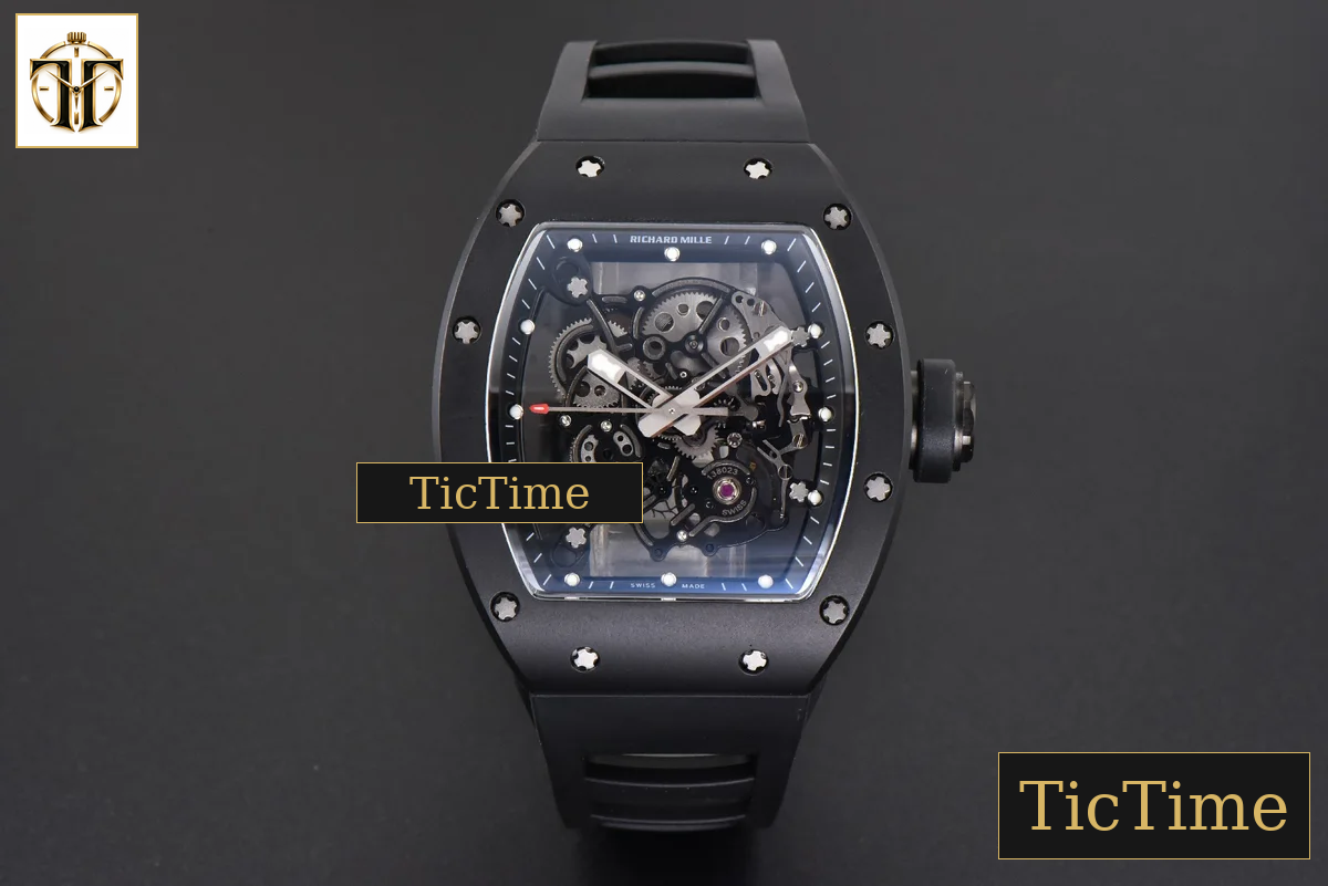 RM055 47.5mm BBRF Ceramic BBR Skeleton Dial Silver Hands Black Rubber Strap RMUL2 — foto 3