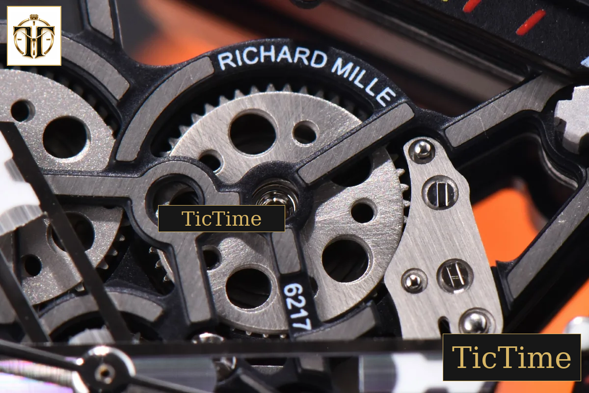 RM035-02 KVF Skeleton Dial Orange Orange Rubber Strap V3 Miyota8215 — foto 7