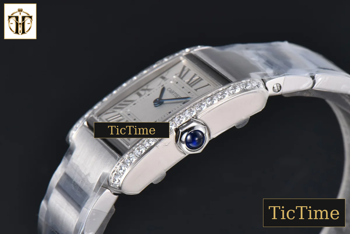 Tank Francaise Medium 32mmx 27mm 8848F Diamond SS Bracelet Quartz — foto 10