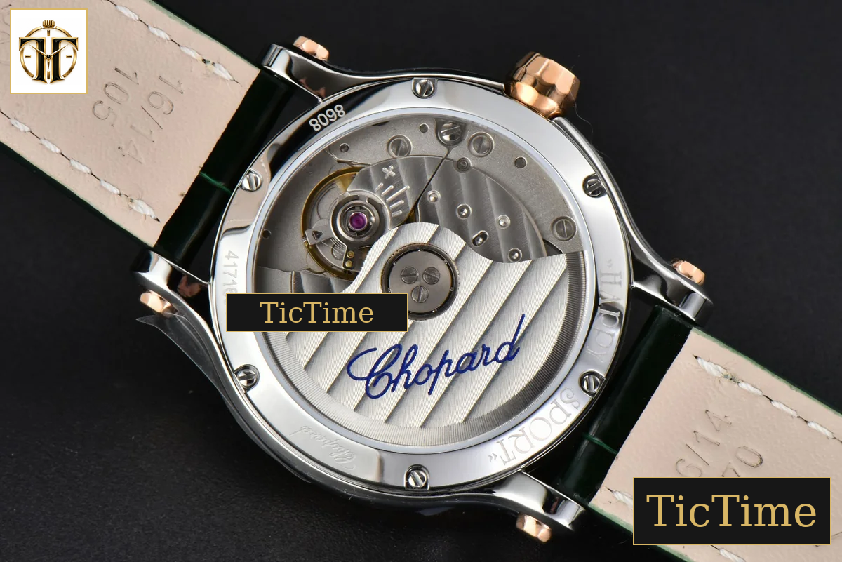 Happy Sport Automatic 33mm HWF RG/SS White Dial Green Leather Strap A2892 — foto 21