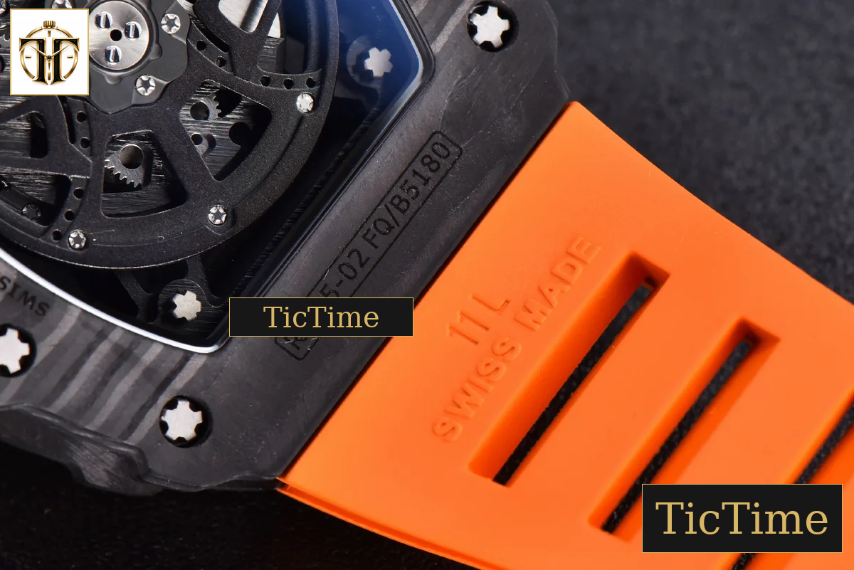 RM035-02 KVF Skeleton Dial Orange Orange Rubber Strap V3 Miyota8215 — foto 18